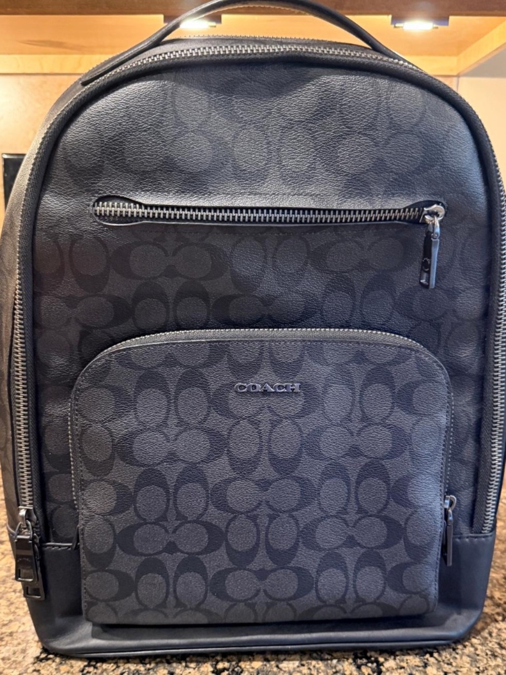 Gently Used - Coach Men’s Backpack In Signature Charcoal/Black